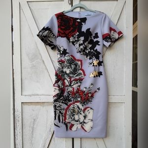 Blumarine Purple floral shift dress size 40